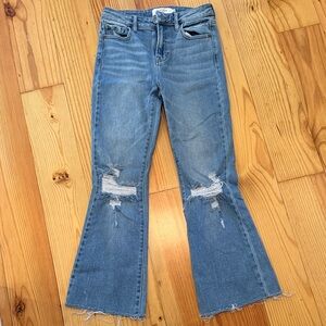Hidden Jeans Cropped Distressed Flare Jeans